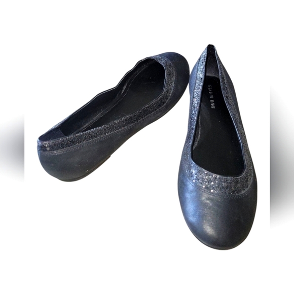 Gianni Bini Black Rhinestone Detail Women's Leather Ballet Flats Sz 8 1/2 M - Picture 6 of 8